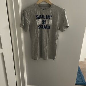 Gray Kids Shirt with Blue Print